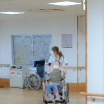 避難訓練　車椅子